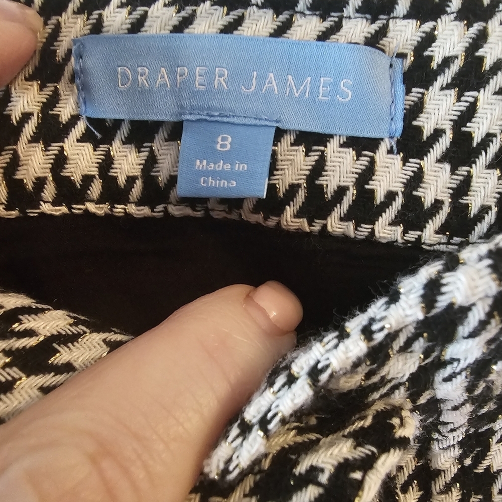 Draper James Houndstooth Skirt Mini Sz 8 WS25 - Picture 7 of 9